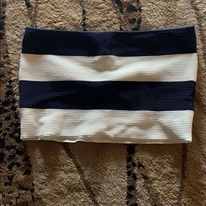 Pac Sun white blue stripe tube top